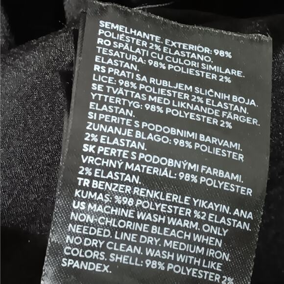 H&M Wednesday Goth Dress Size 16 Shirred Bodice Balloon Sleeves Square Neckline - Picture 7 of 9